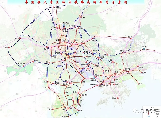 图1 粤港澳大湾区城际铁路线网布局