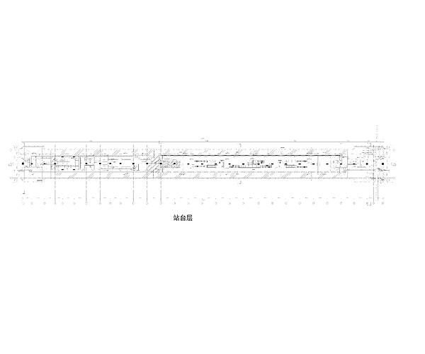 西南街道站站台层平面图